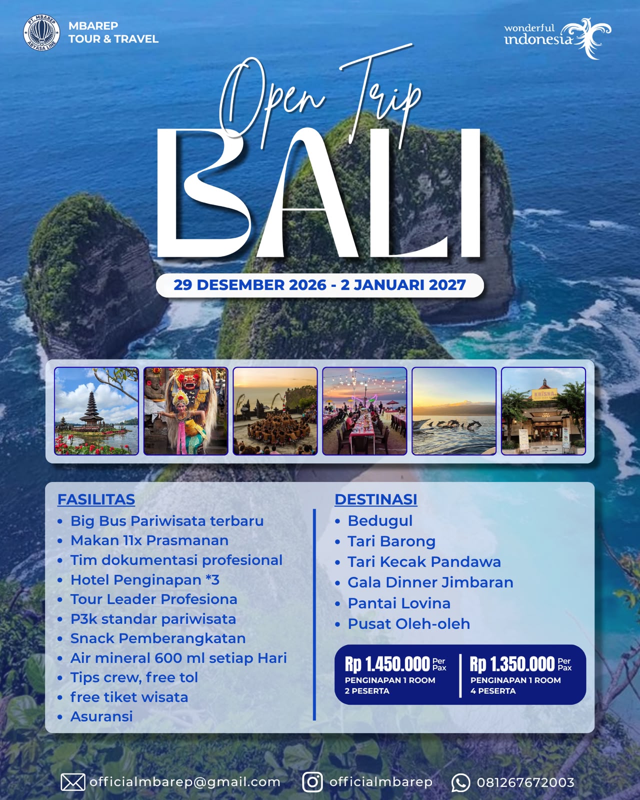 Open Trip Bali 2026/2027